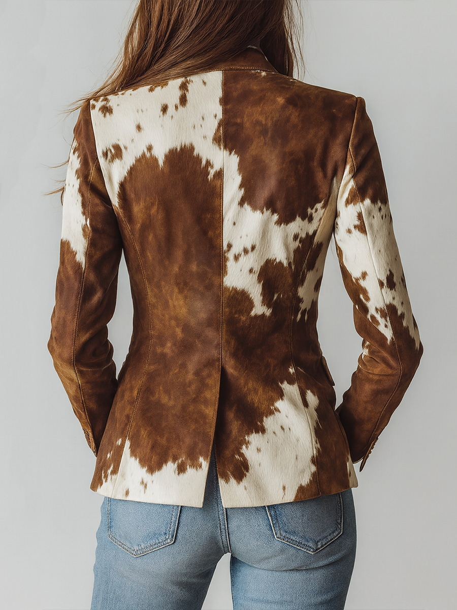 Chantal | Vintage Blazer with Cow Print