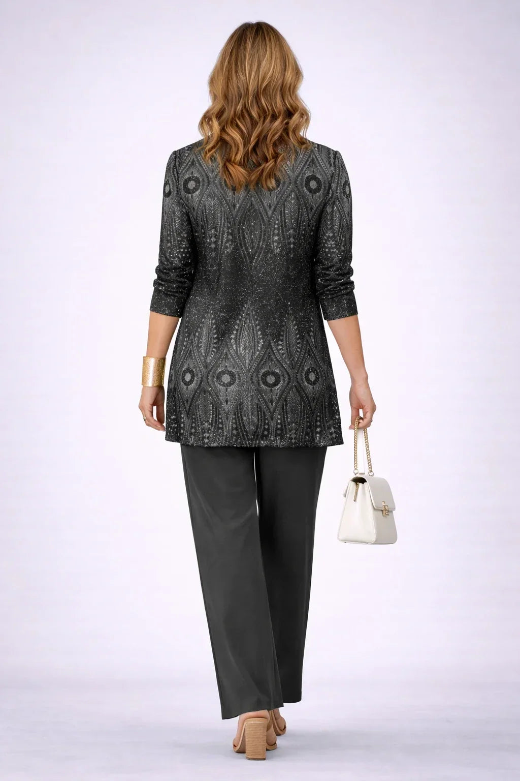 Beatrice | Black &amp; Silver Paisley Three-Piece Set