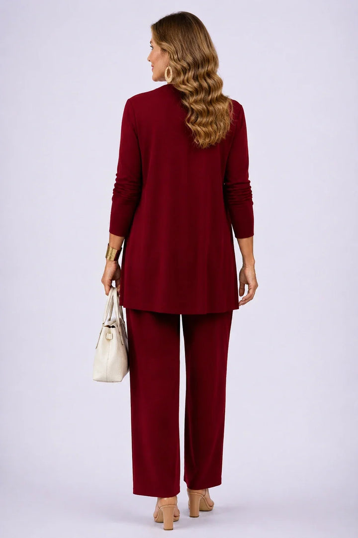 Jocelyn | Burgundy Floral Three-Piece Set