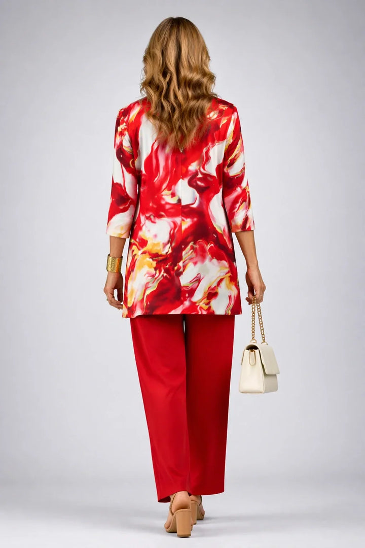 Tabitha | Red Swirl-Print Three-Piece Outfit