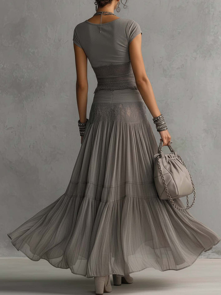 Yolanda | Kanten tweedelige maxi-set