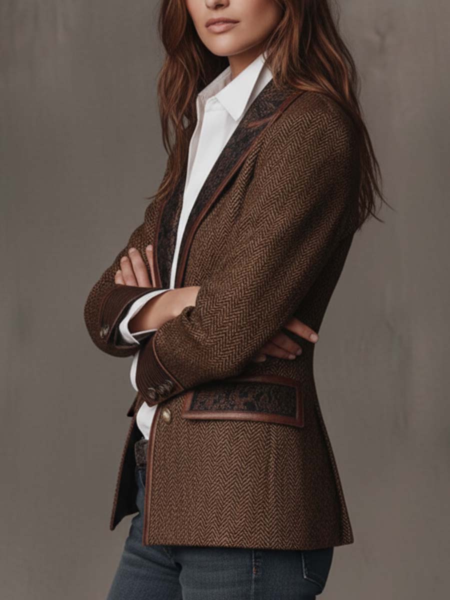 Patricia | Blazer met Visgraat Paneeldetail