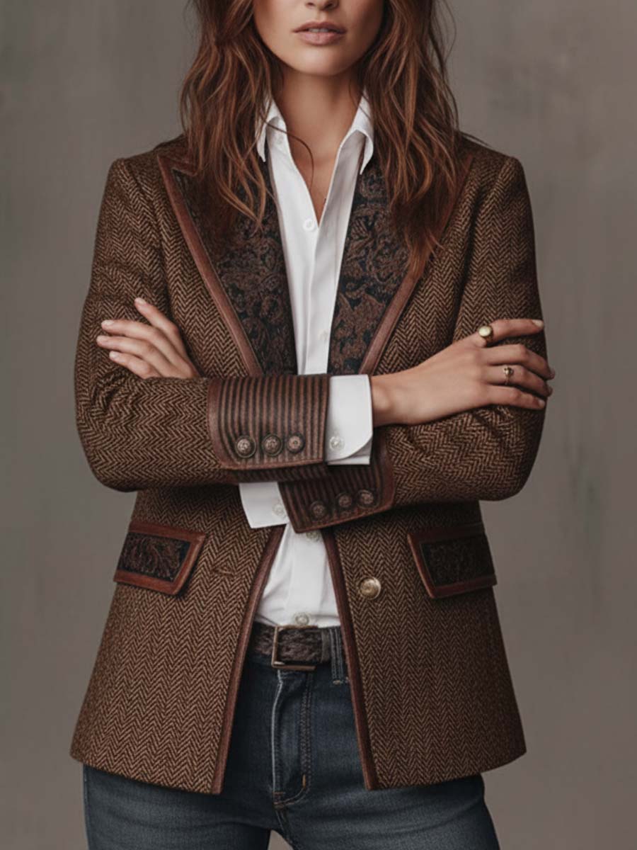 Patricia | Blazer met Visgraat Paneeldetail