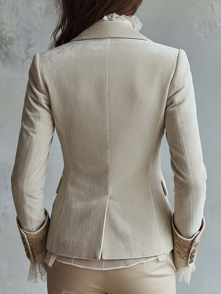 Christel | Ivory Embroidered Blazer