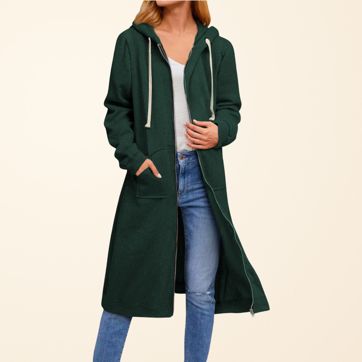 Briony | Relaxed Zip-Up Longline Cardigan