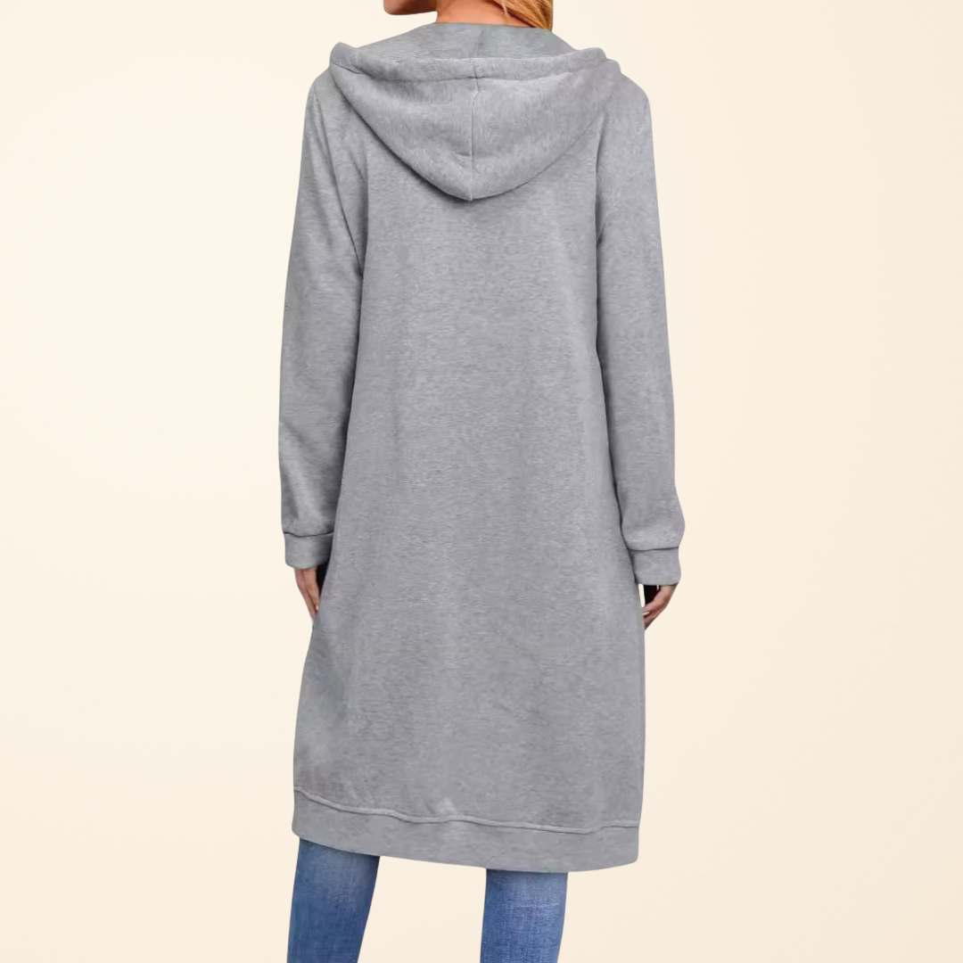 Briony | Relaxed Zip-Up Longline Cardigan