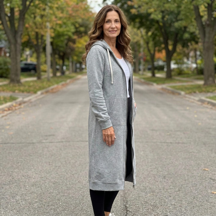 Briony | Relaxed Zip-Up Longline Cardigan