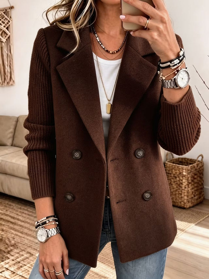 Samara | Textured Blazer with Knit Sleeves