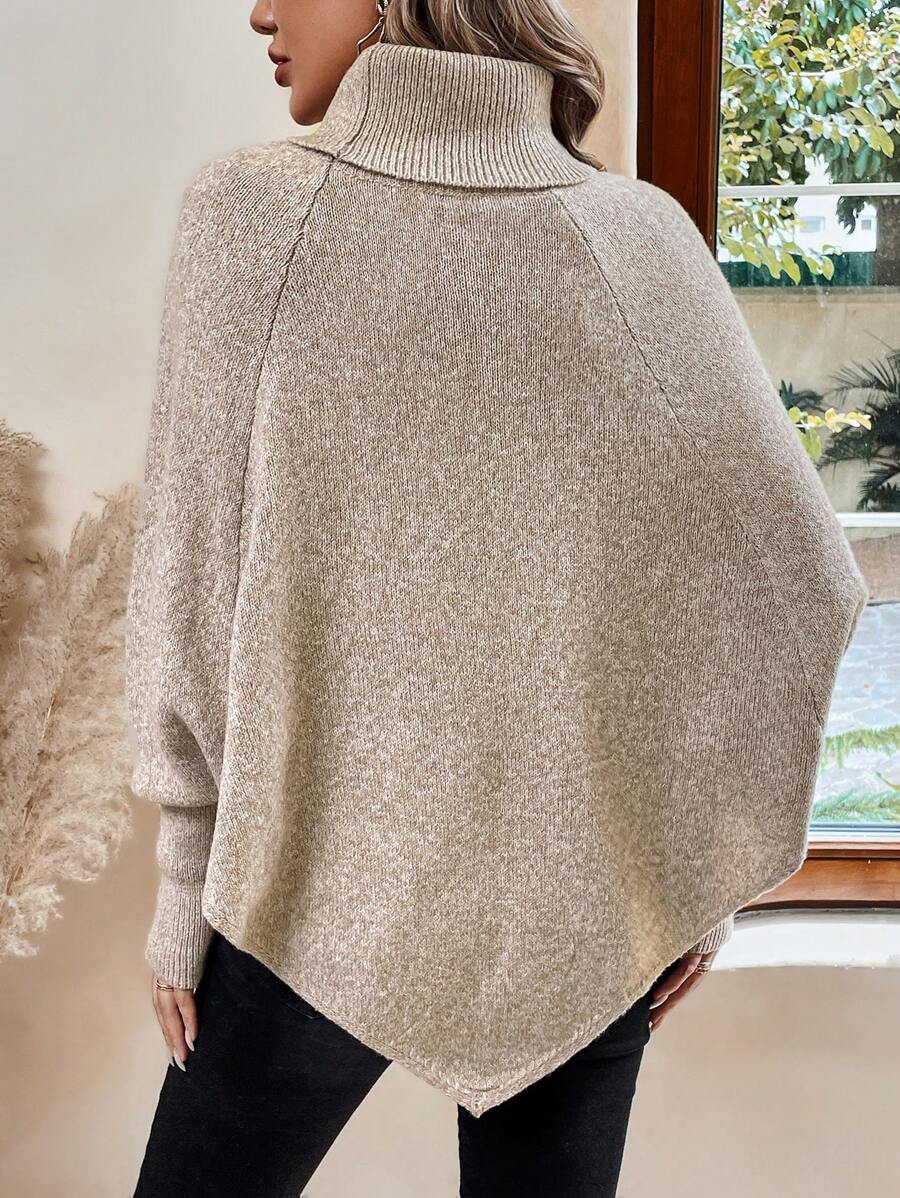 Alexis™ | High Neck Batwing Poncho Sweater
