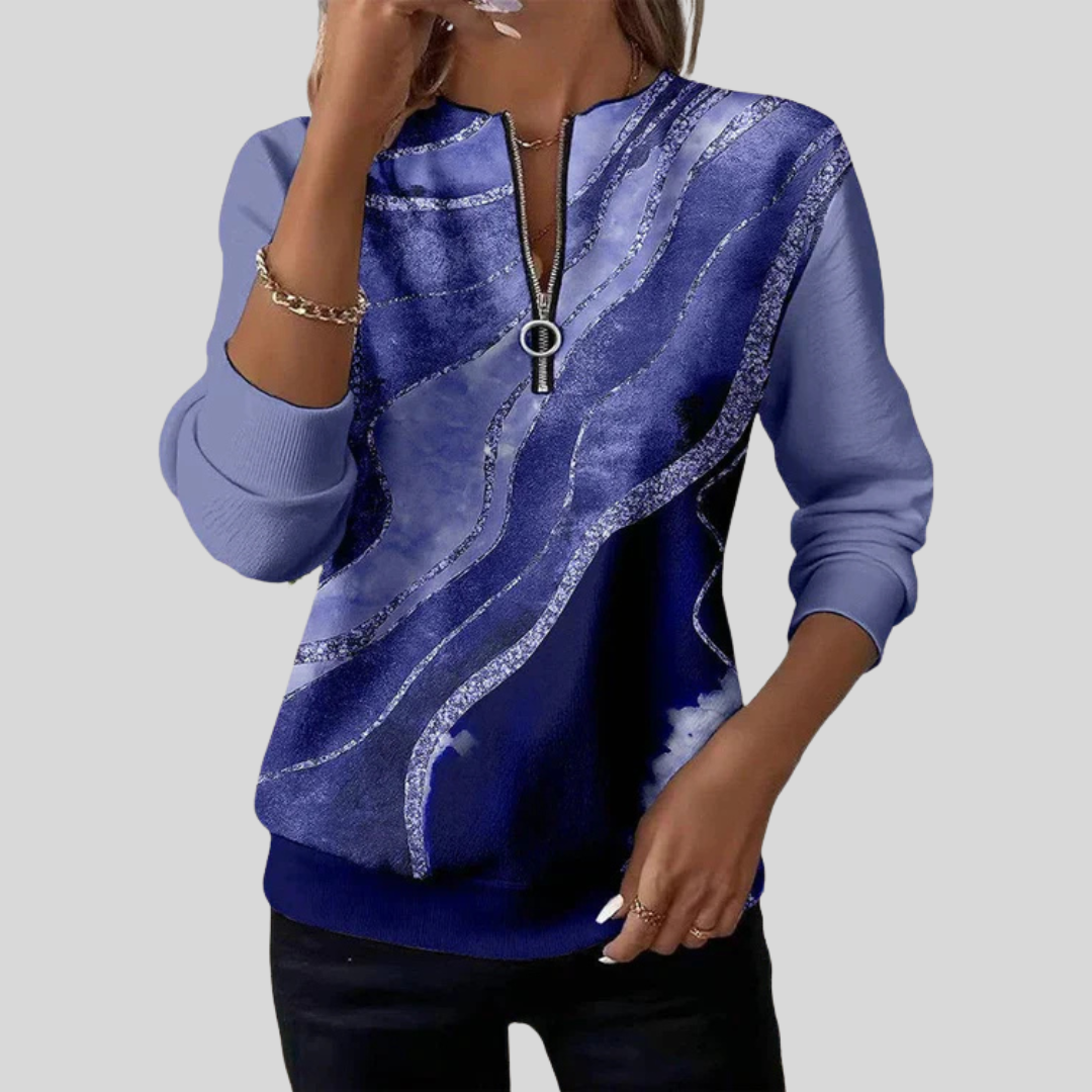 Klazien | Sweater met vintage print