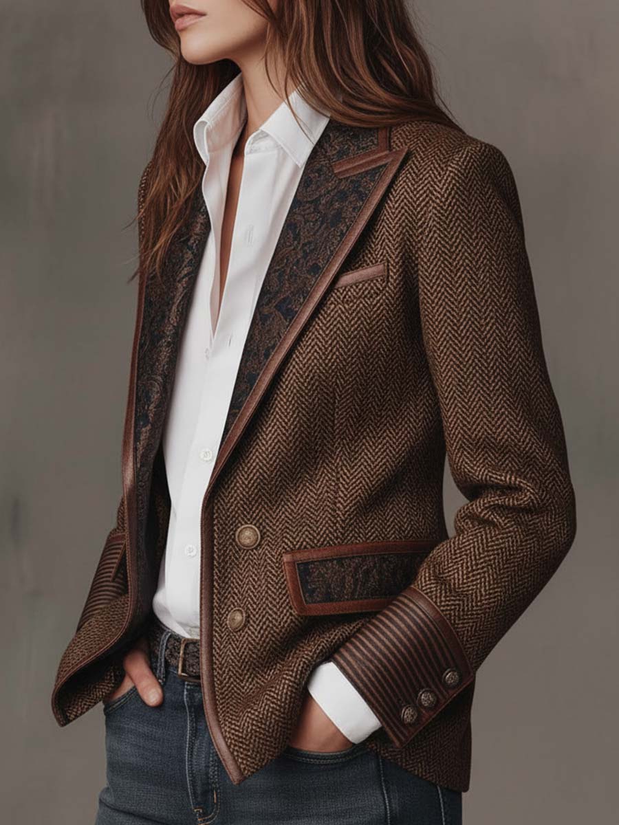 Patricia | Blazer met Visgraat Paneeldetail