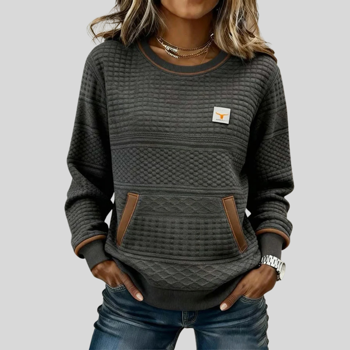 Marloes | Colorblock sweater met ronde hals