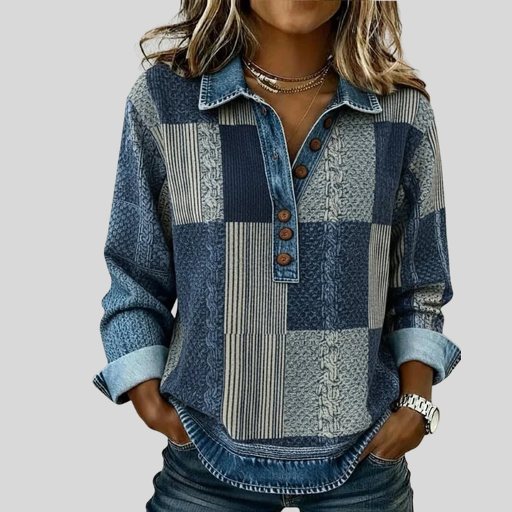 Truus | Sweater met colorblock print