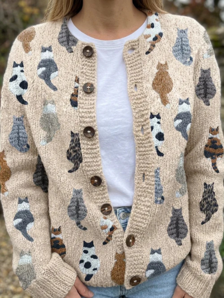 Annet | Cat Print Cardigan