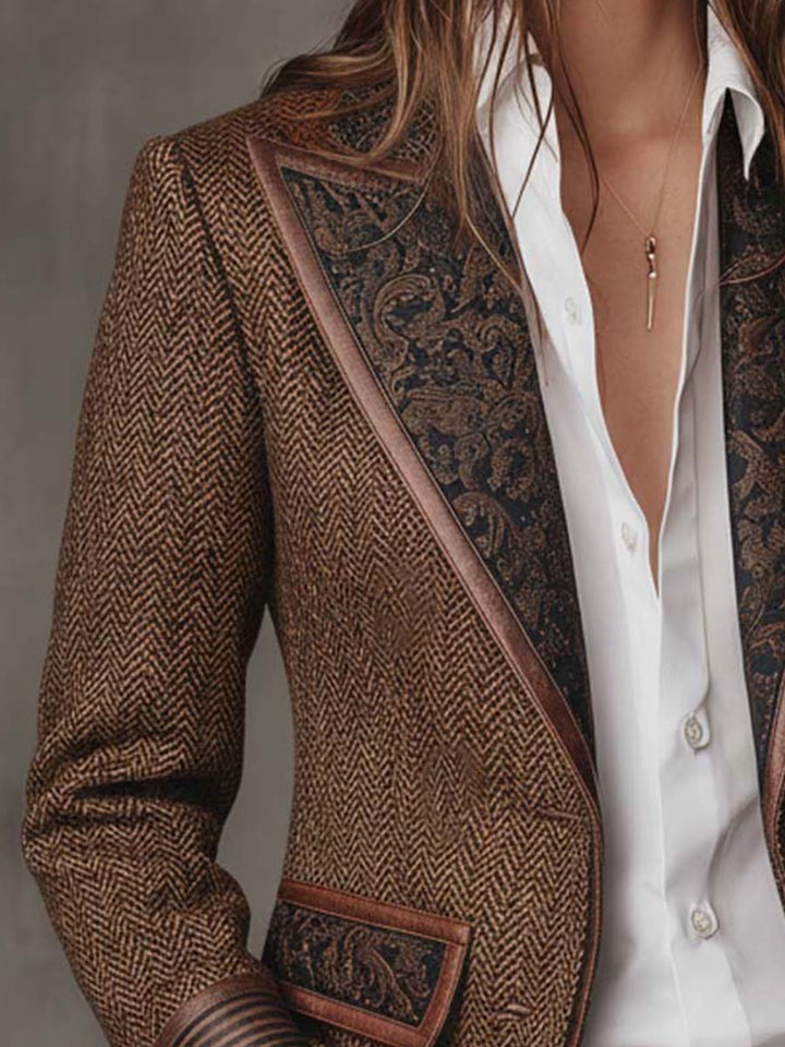 Patricia | Blazer met Visgraat Paneeldetail