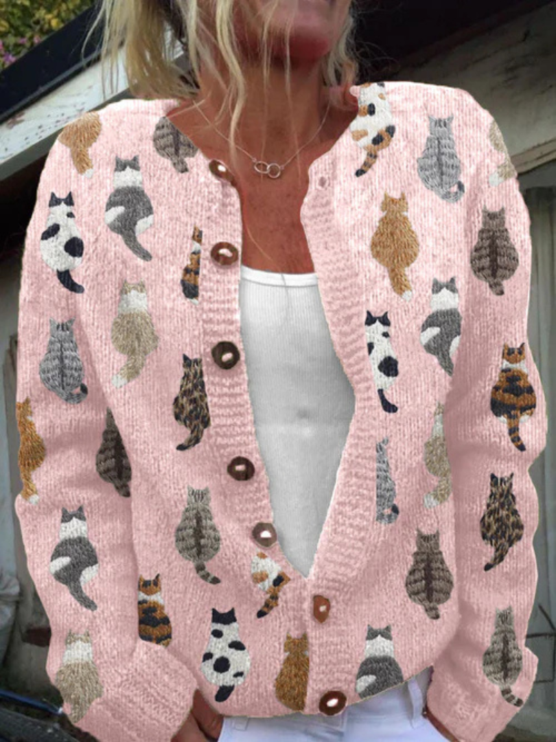 Annet | Cat Print Cardigan