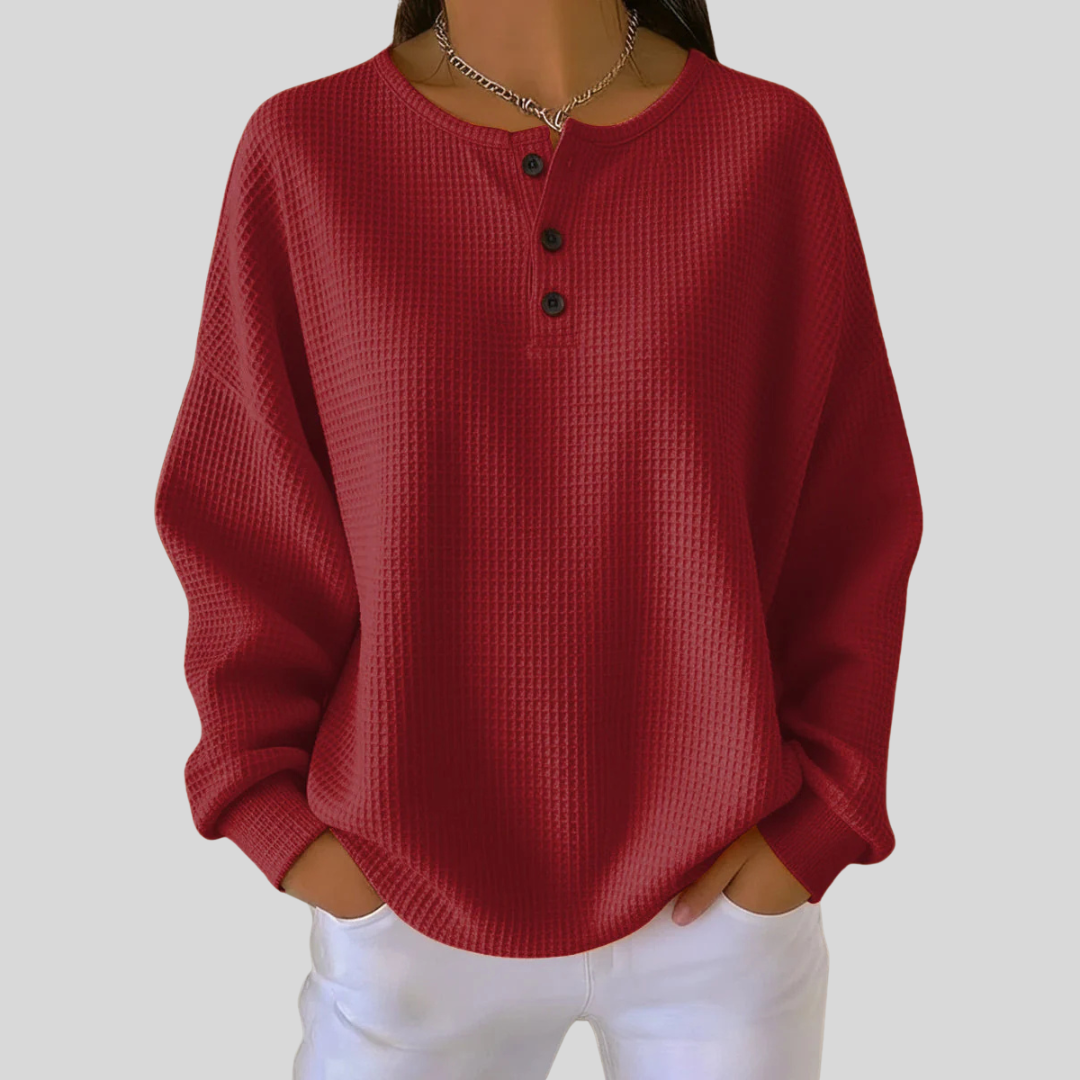 Riet | Casual henley sweater