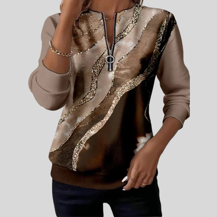 Klazien | Sweater met vintage print