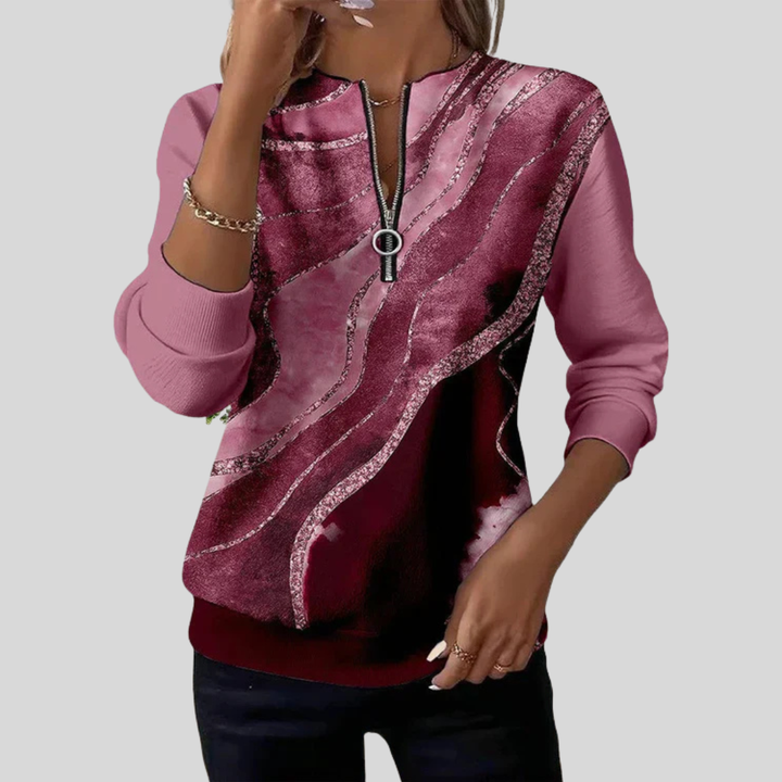 Klazien | Sweater met vintage print
