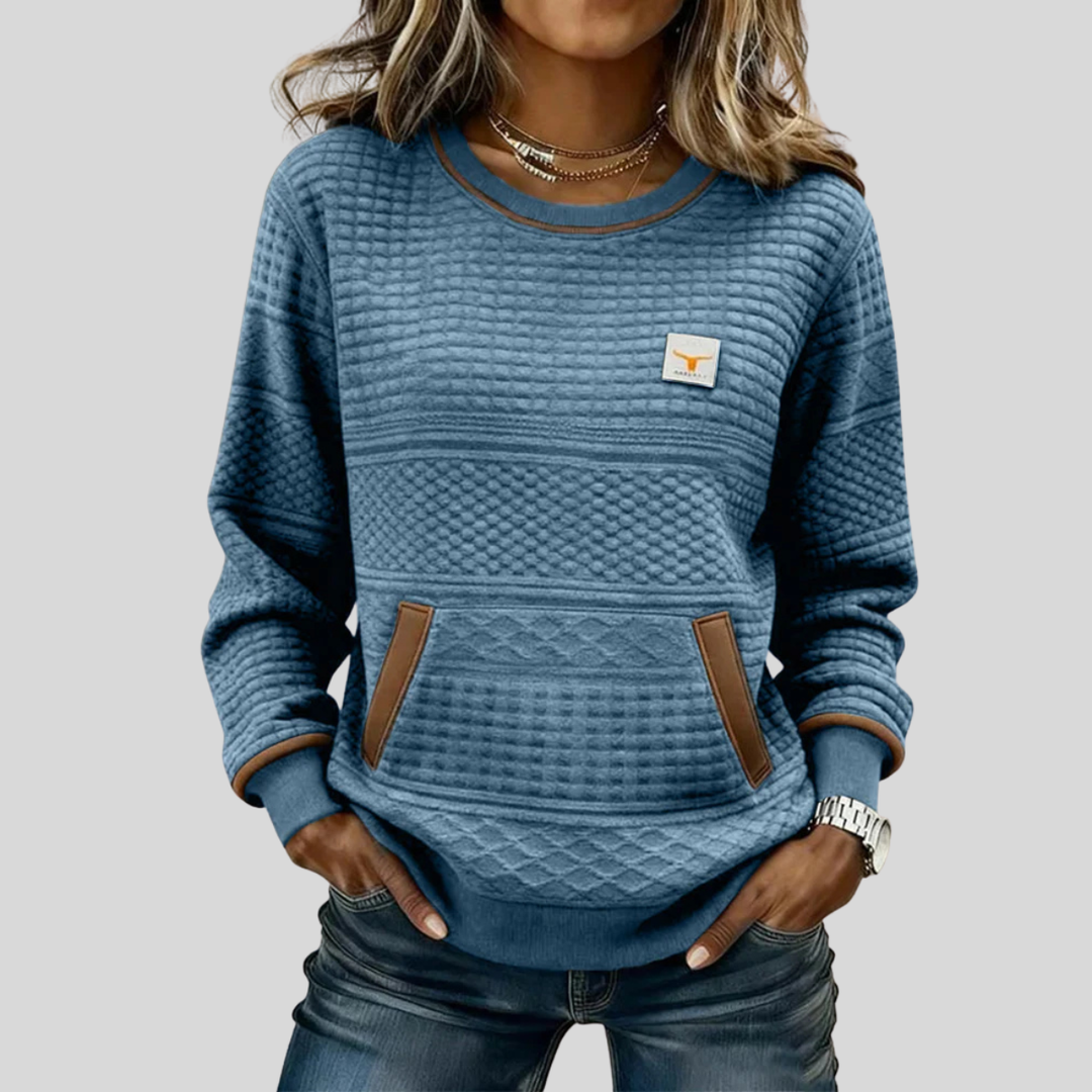 Marloes | Colorblock sweater met ronde hals