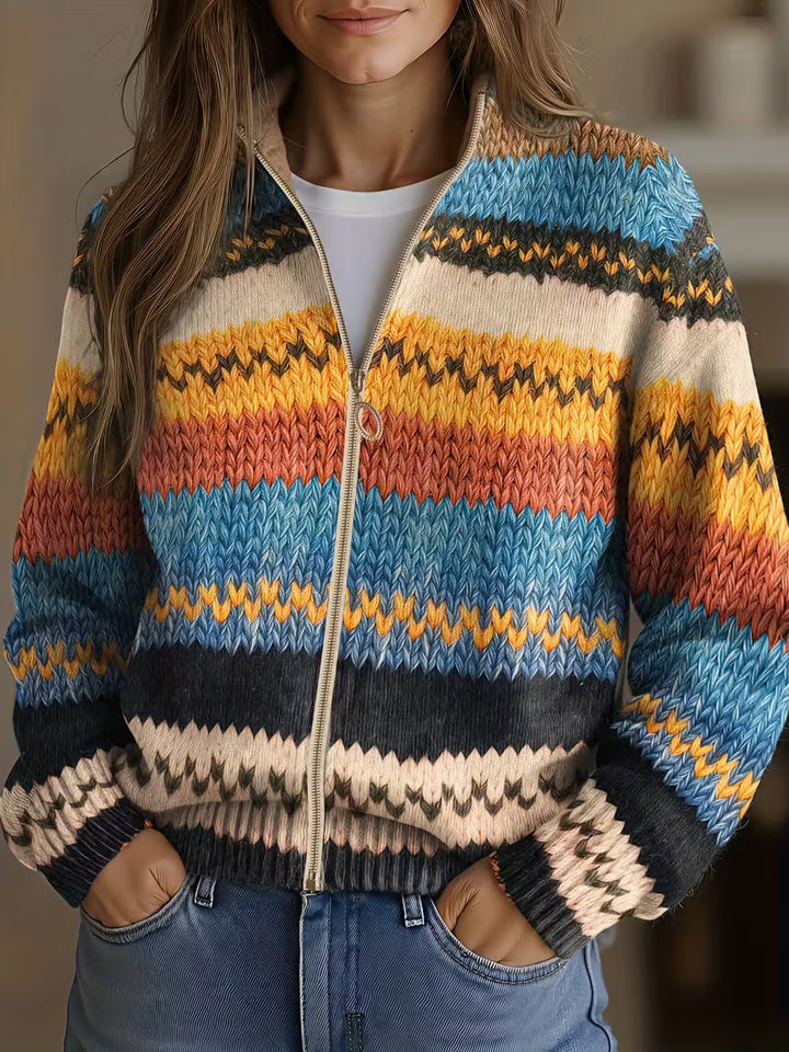 Carla | Gebreid vest met zigzagpatroon