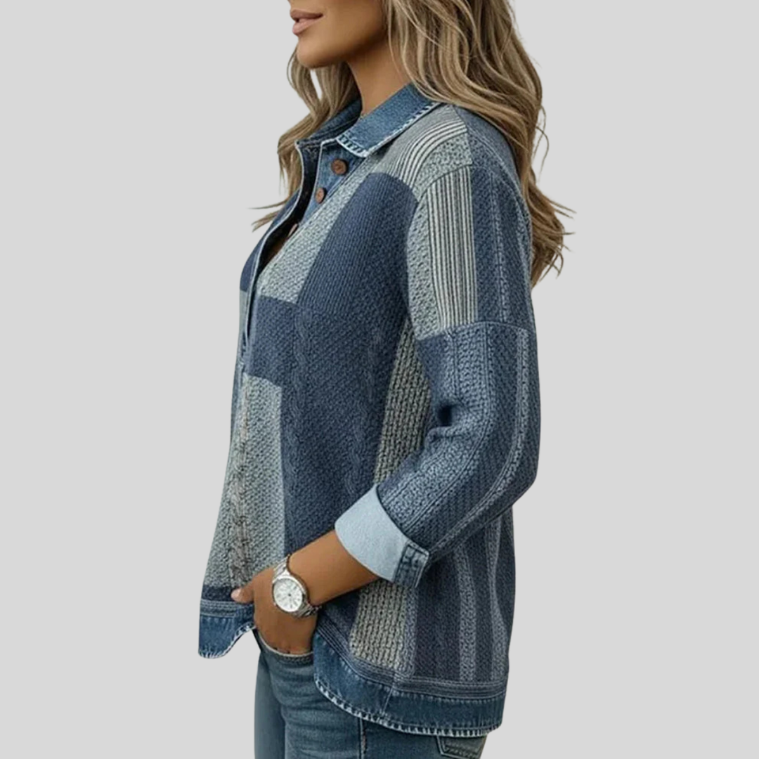 Truus | Sweater met colorblock print