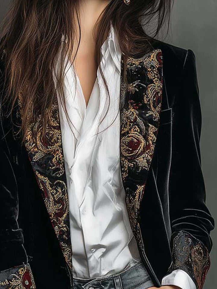 Brigitte | Getailleerde Blazer met Barokprint