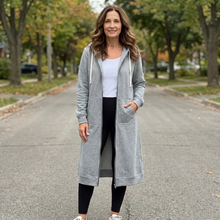 Briony | Relaxed Zip-Up Longline Cardigan