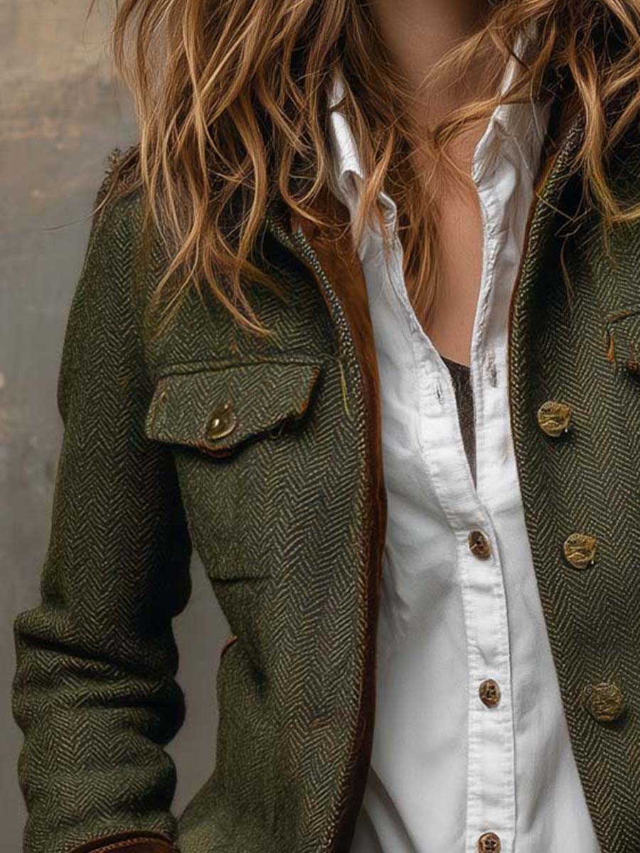 Ingeborg | Vintage Blazer met Visgraatpatroon