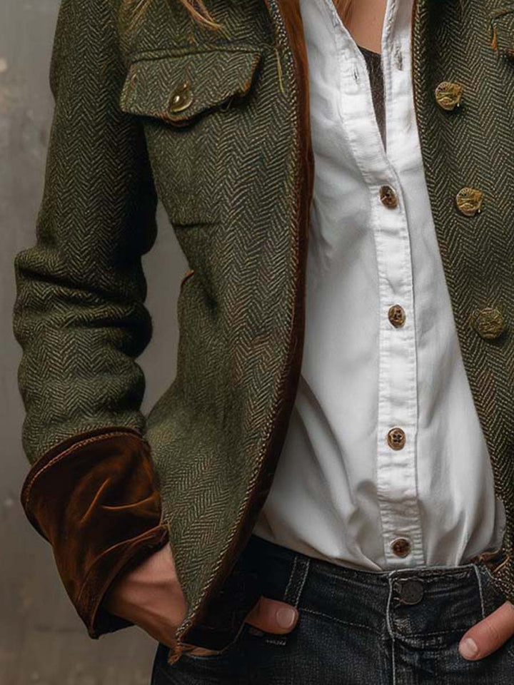 Ingeborg | Vintage Blazer met Visgraatpatroon