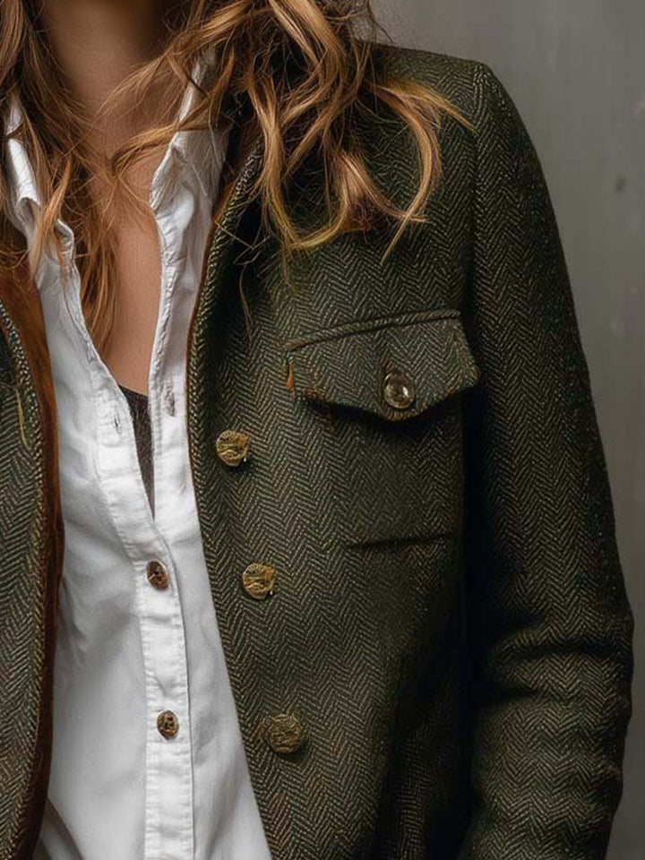 Ingeborg | Vintage Blazer met Visgraatpatroon