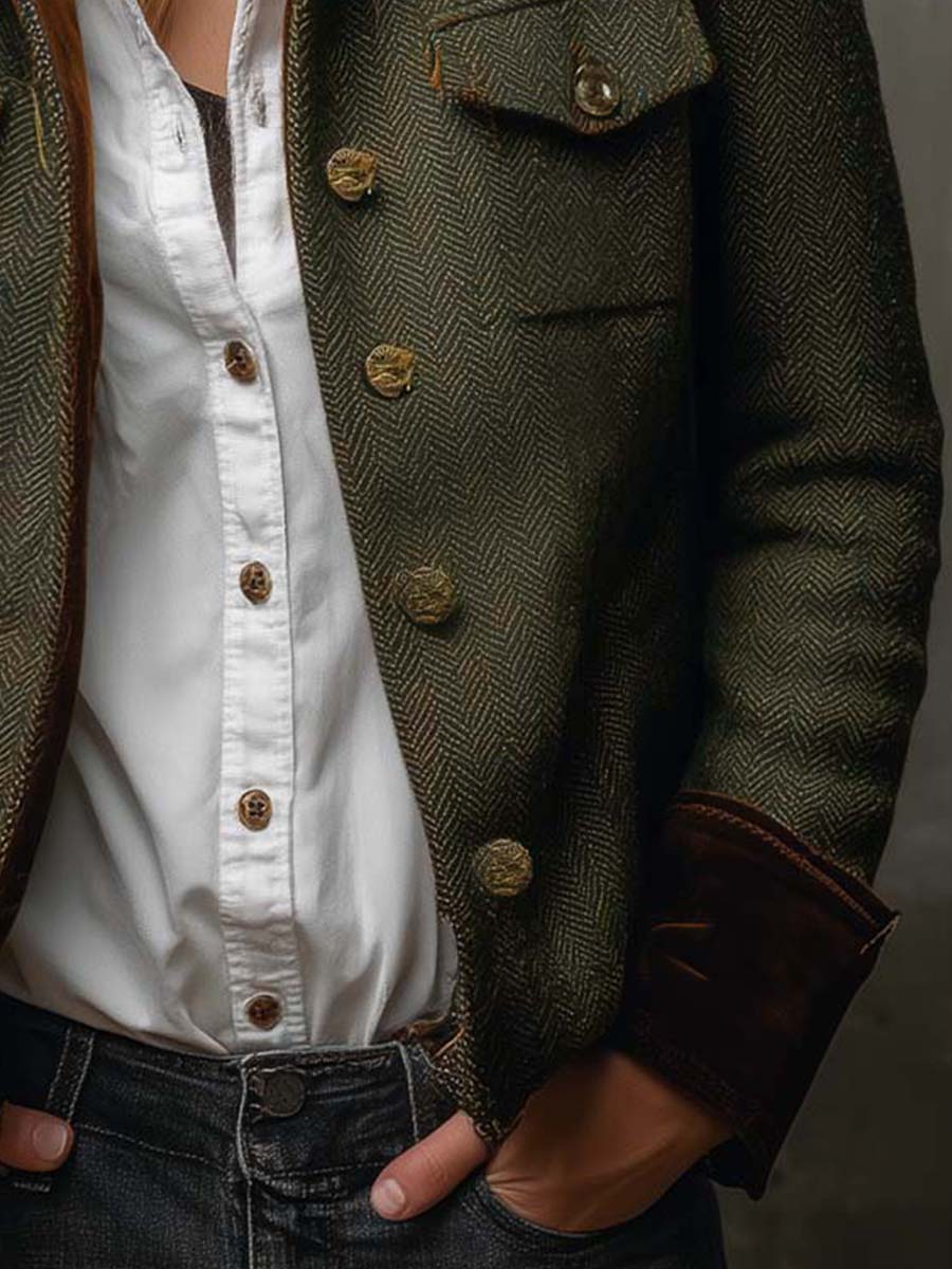 Ingeborg | Vintage Blazer met Visgraatpatroon