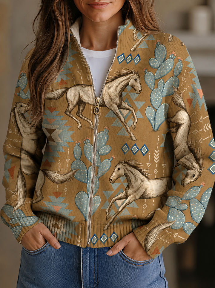 Anja | Vest met westernprint