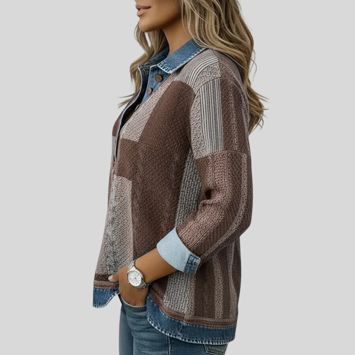 Truus | Sweater met colorblock print
