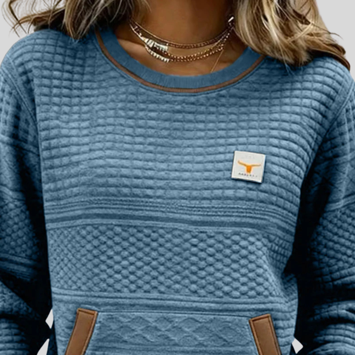 Marloes | Colorblock sweater met ronde hals