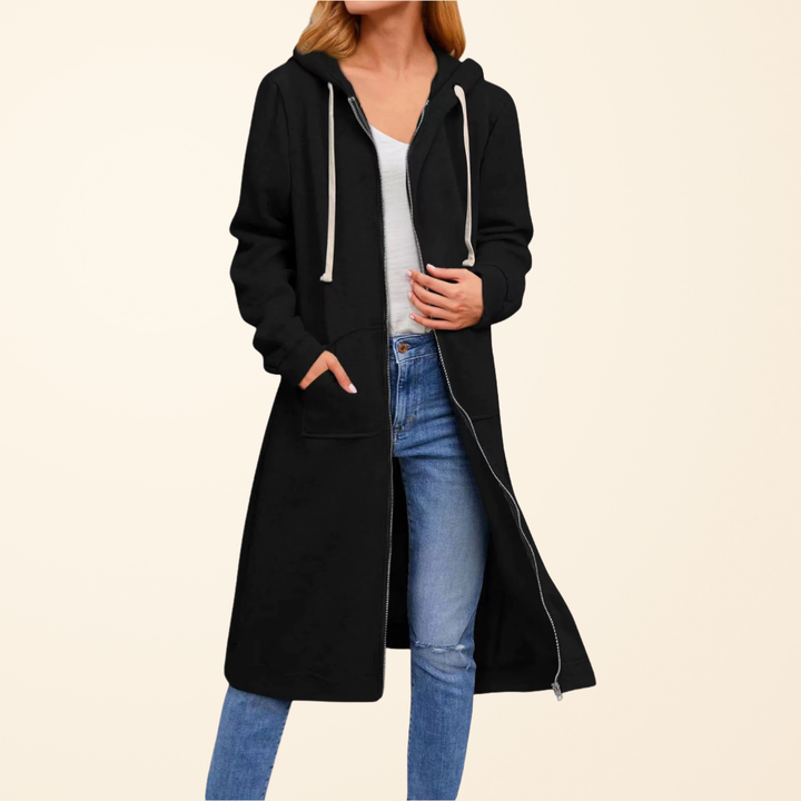 Briony | Relaxed Zip-Up Longline Cardigan