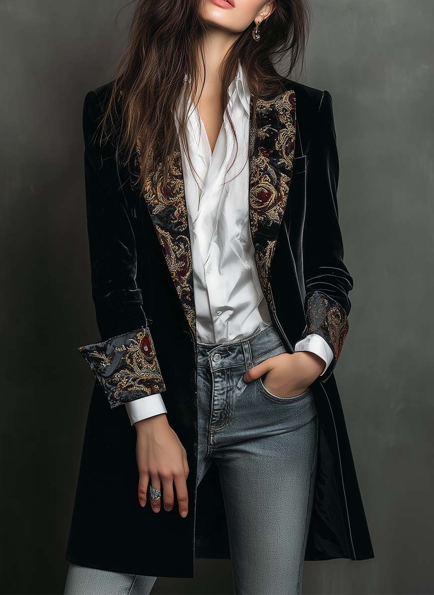 Brigitte | Getailleerde Blazer met Barokprint
