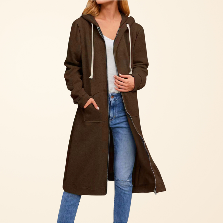 Briony | Relaxed Zip-Up Longline Cardigan