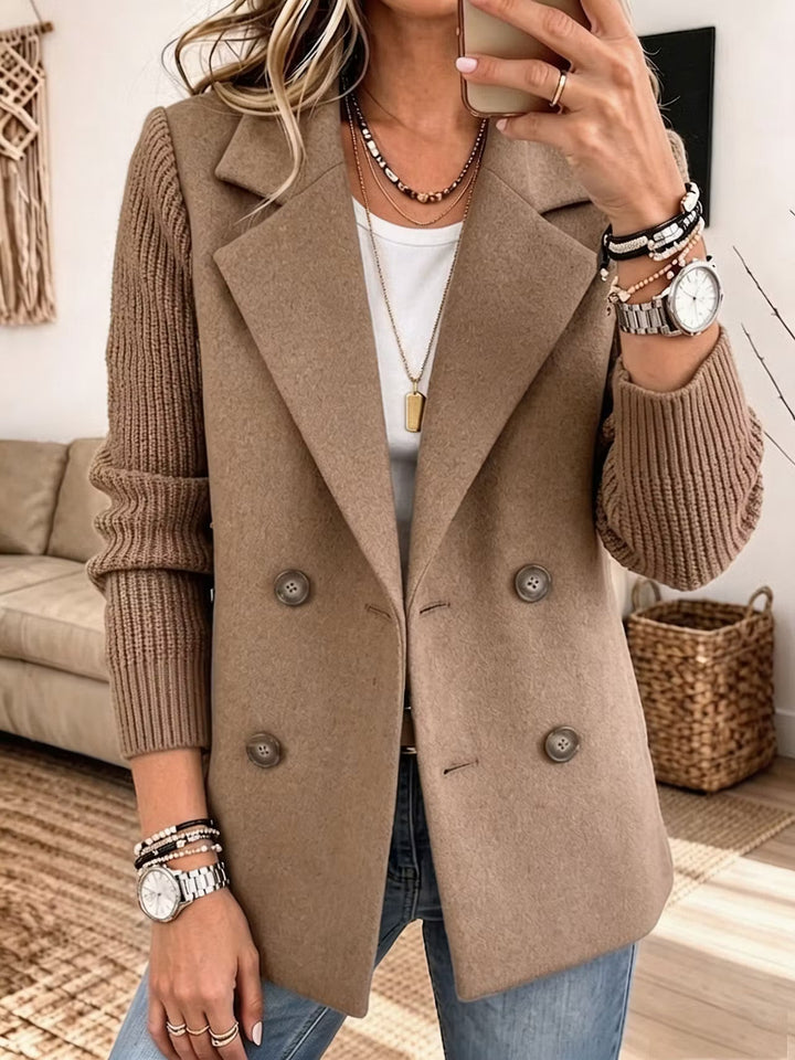 Samara | Textured Blazer with Knit Sleeves