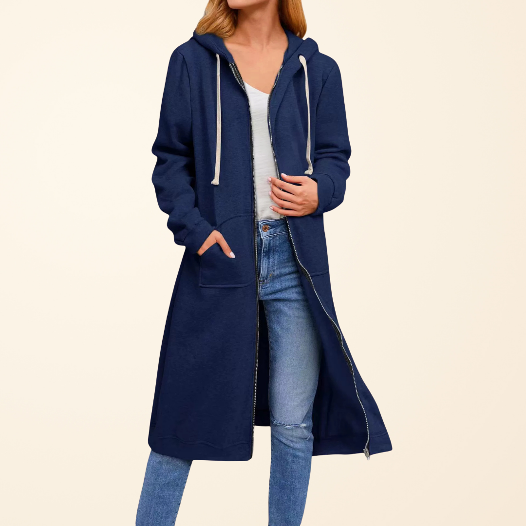 Briony | Relaxed Zip-Up Longline Cardigan