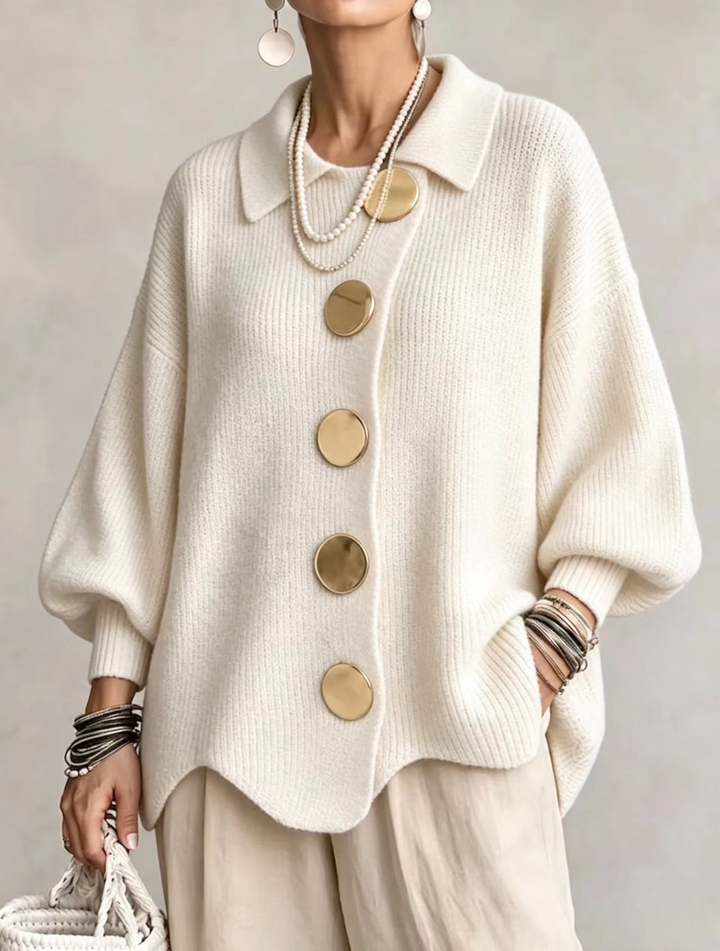 Isla | Oversized Collared Button Cardigan