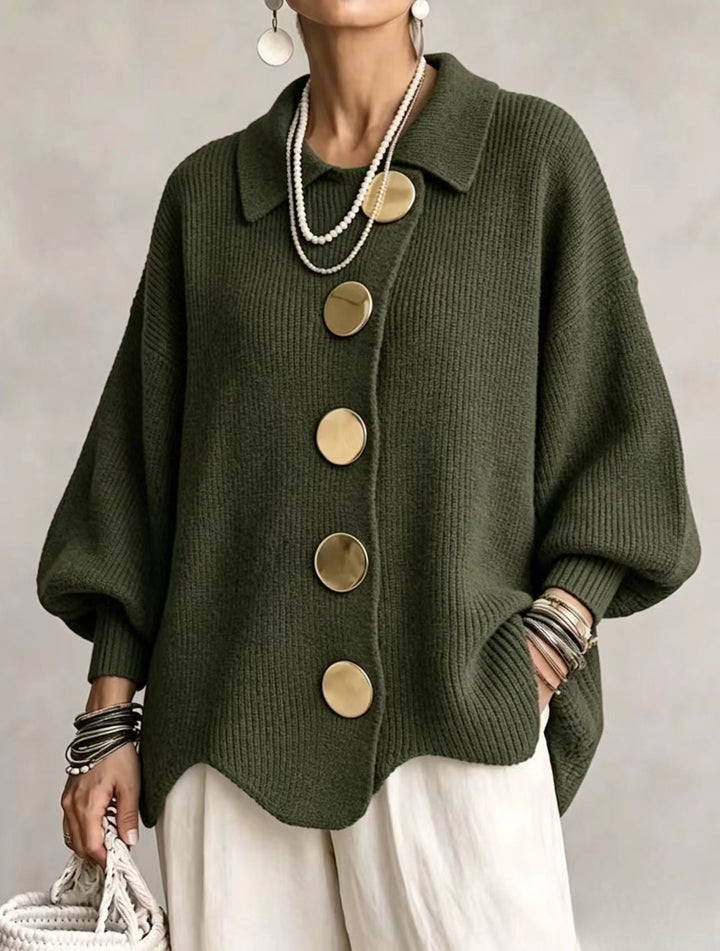 Isla | Oversized Collared Button Cardigan