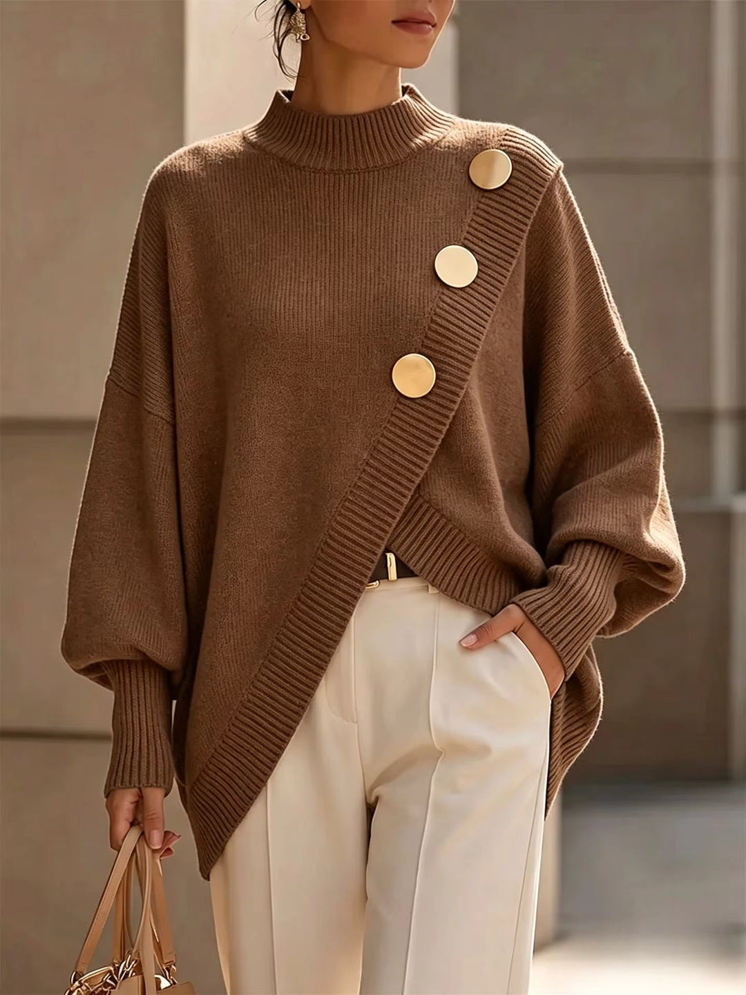 Amelia | Button Detail Knit Sweater