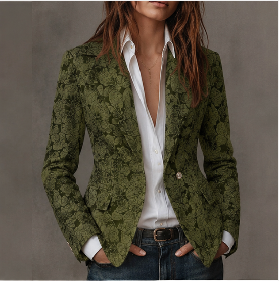 Karen | Getailleerde Blazer met Kasjmier Jacquard