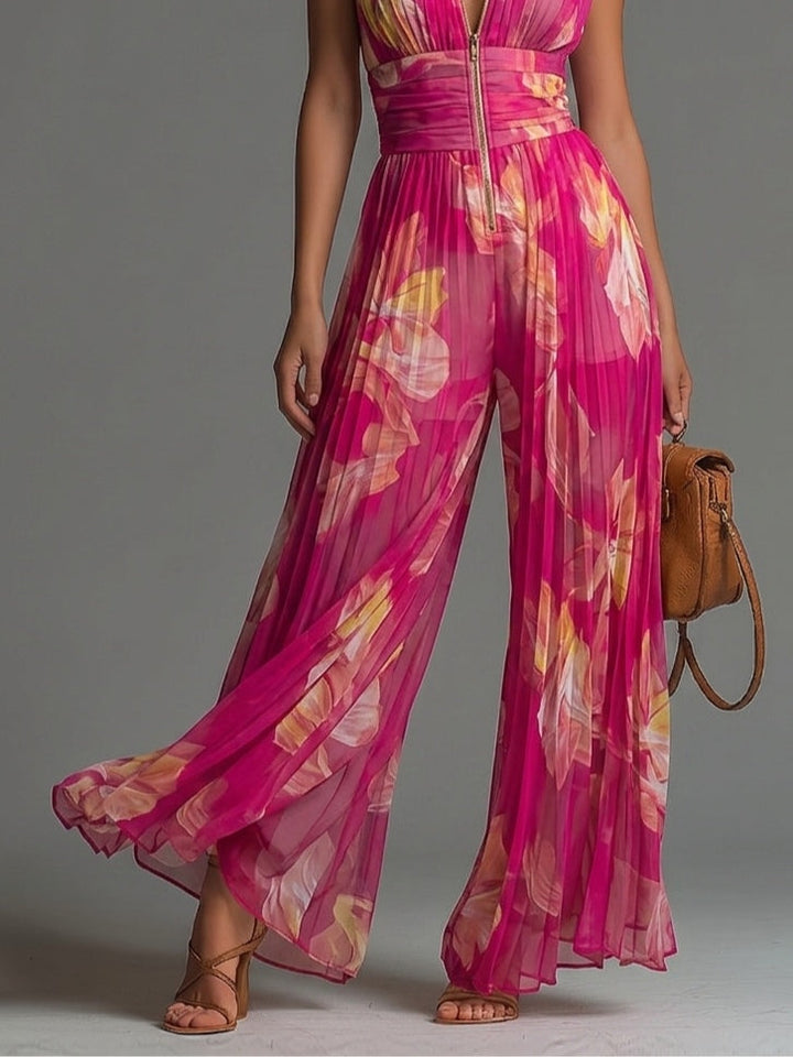 Fenna | Fuchsia gebloemde jumpsuit