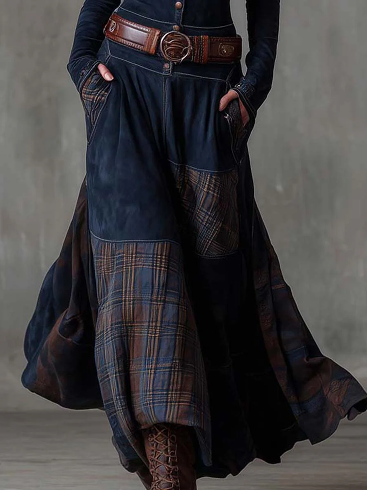 Élise | Suede Maxi Dress with Belt