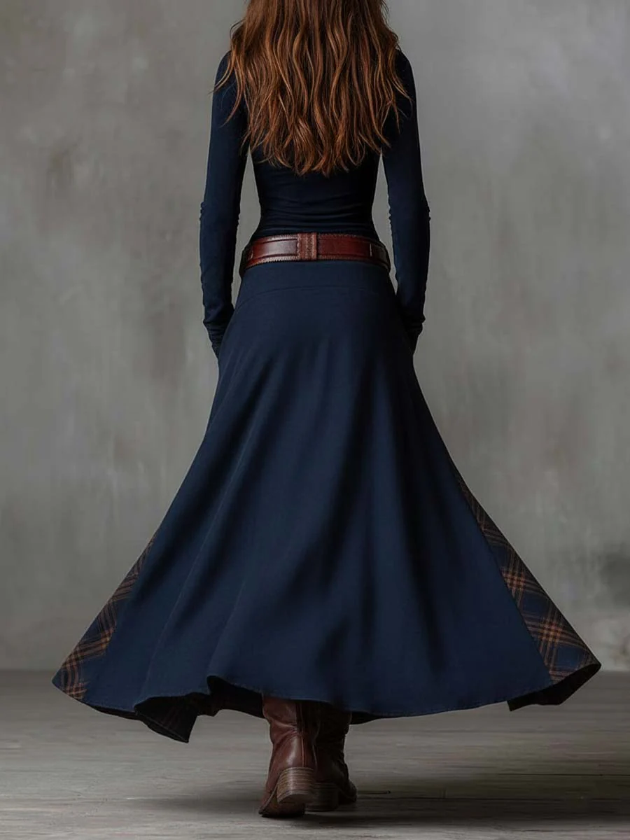 Élise | Suede Maxi Dress with Belt