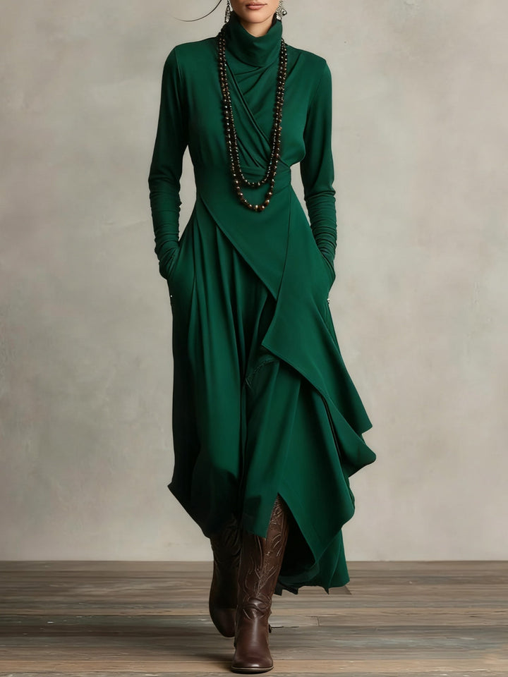 Arielle | Vintage Asymmetric Cowl Neck Dress