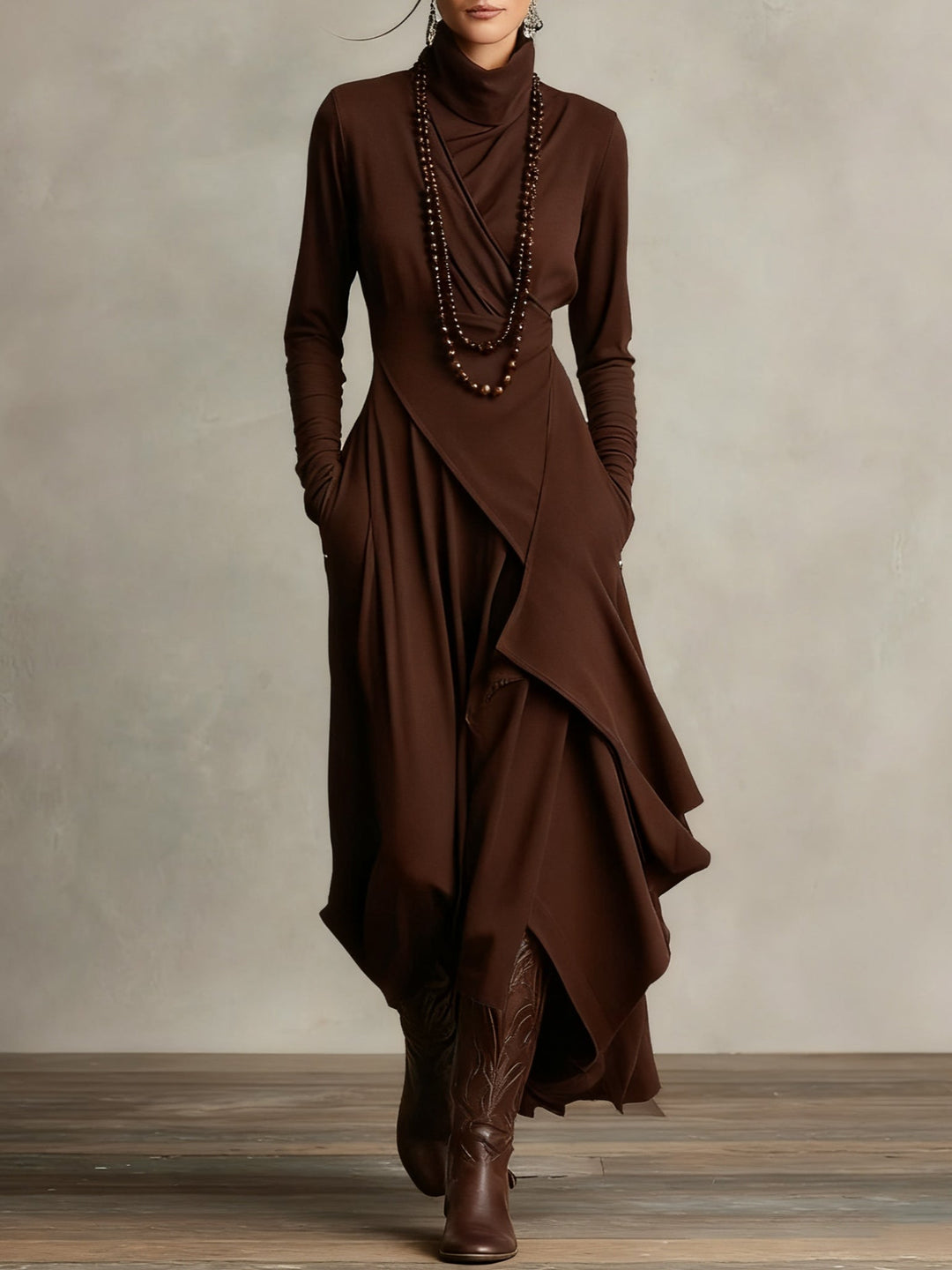 Arielle | Vintage Asymmetric Cowl Neck Dress
