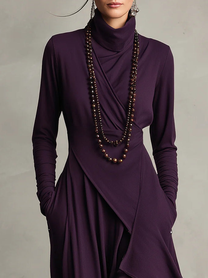 Arielle | Vintage Asymmetric Cowl Neck Dress